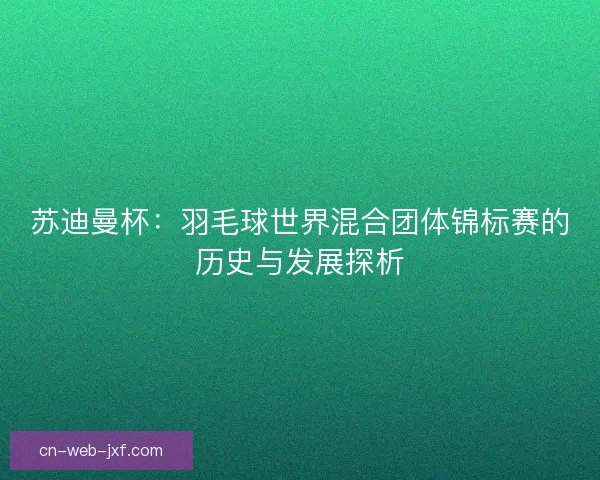 苏迪曼杯：羽毛球世界混合团体锦标赛的历史与发展探析